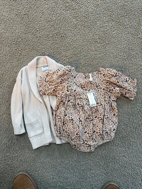 Old Navy Cardigan with Quincy Mae romper